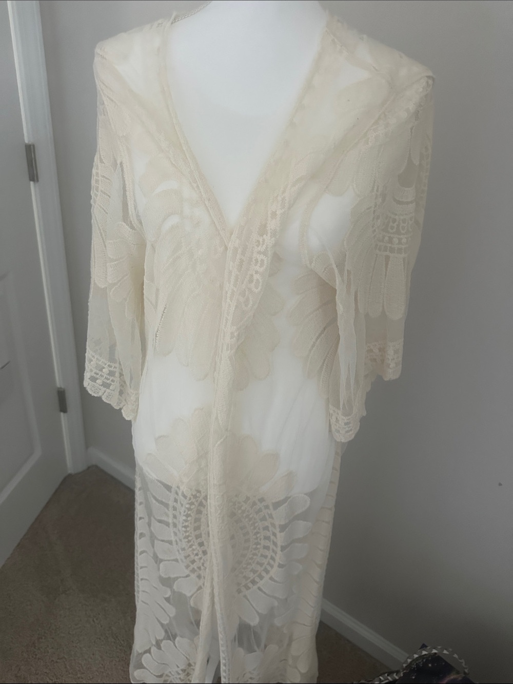 Rebellion Cream Lace Sheer Camisole Cover-Up